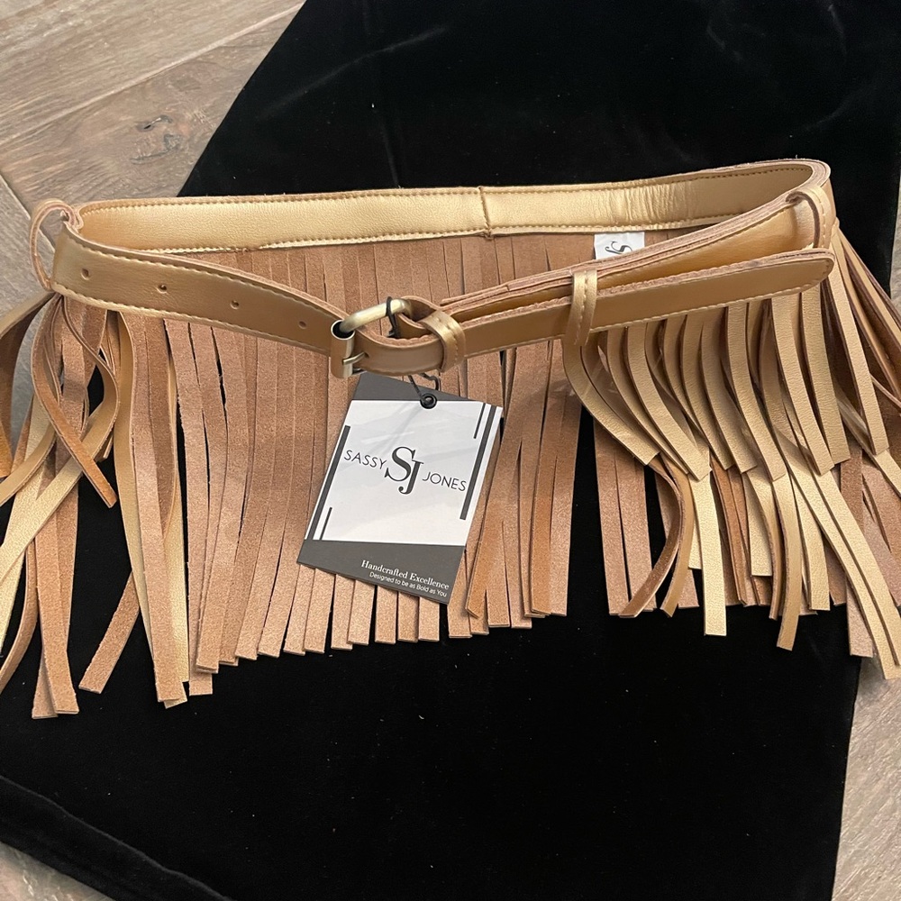 Amber Layered Fringe Belt